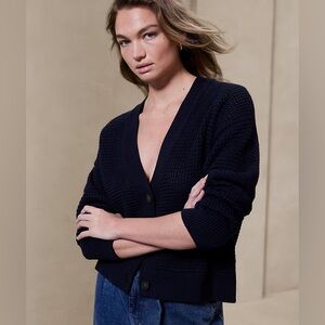 Banana Republic Waffle Stitched Cardigan